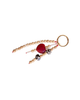 Keychain with beads and a heart-shaped charm on a white background